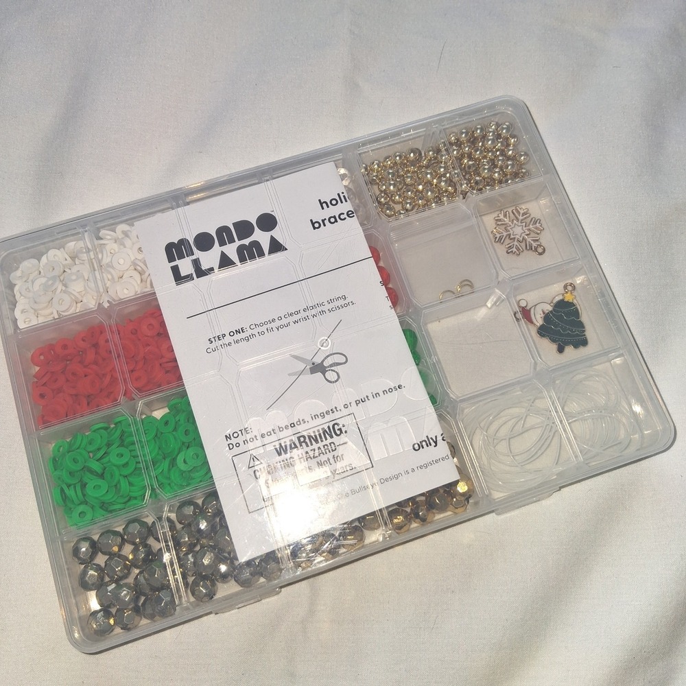 Mondo Llama Holiday Bracelet Kit Christmas Beads Charms DIY Jewelry Making Set